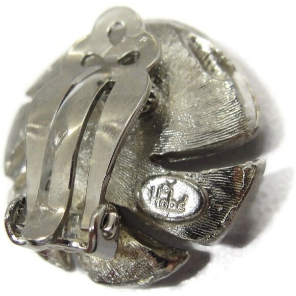Hobe Silver Tone Matching Brooch Pin an Clip Earrings Jewelry Set Vtg Signed IOB - Picture 10 of 16